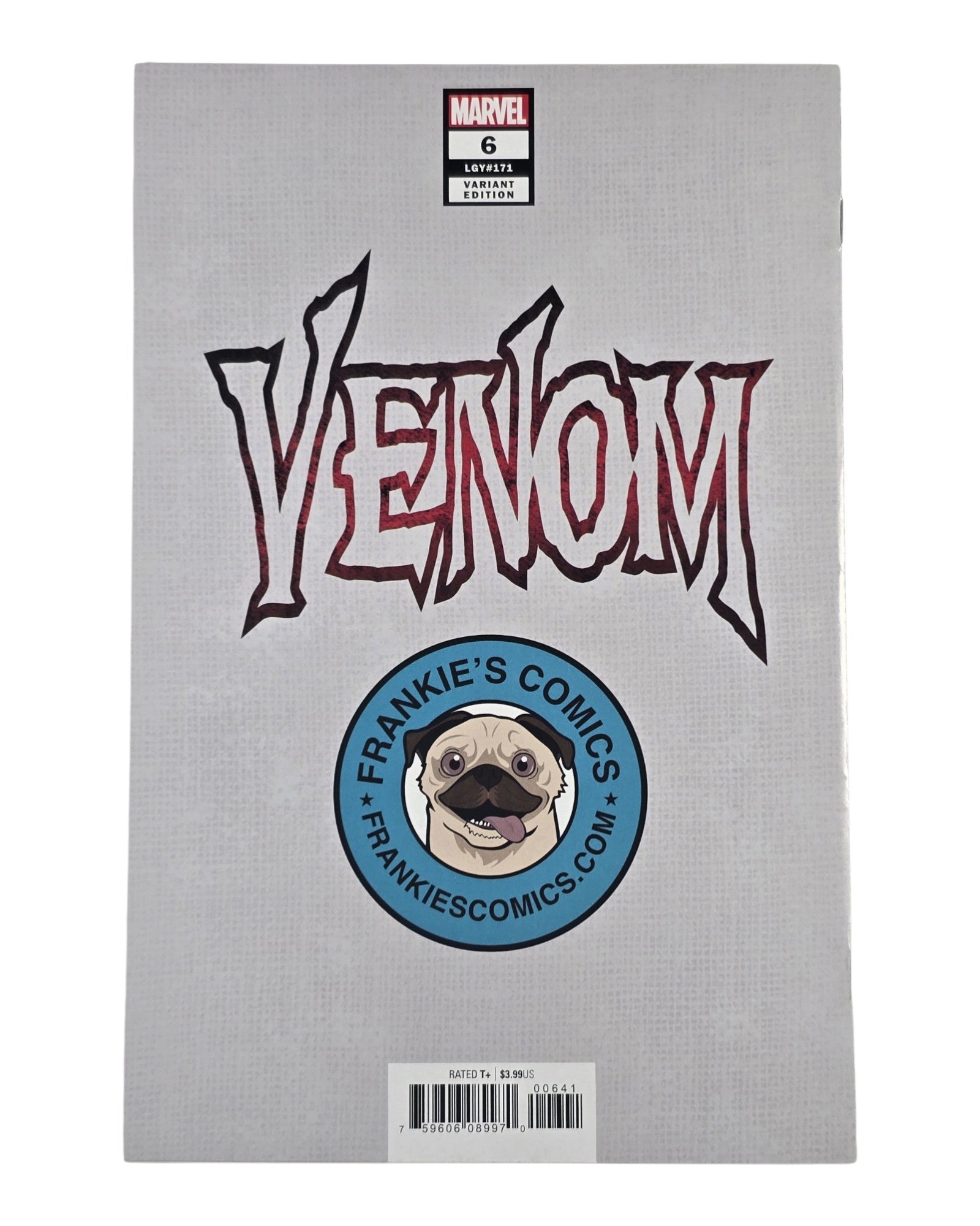 Venom Vol. 4 #6, Frankie's Comics Excl Variant, Marvel '18 — back of package