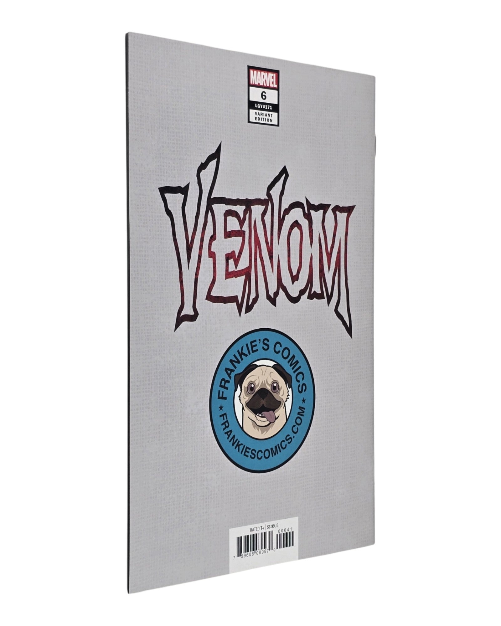 Venom Vol. 4 #6, Frankie's Comics Excl Variant, Marvel '18 — back cover, fore edge