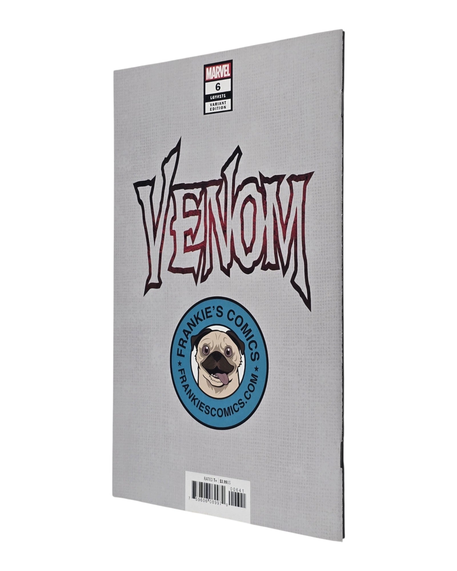 Venom Vol. 4 #6, Frankie's Comics Excl Variant, Marvel '18 — back cover, spine edge