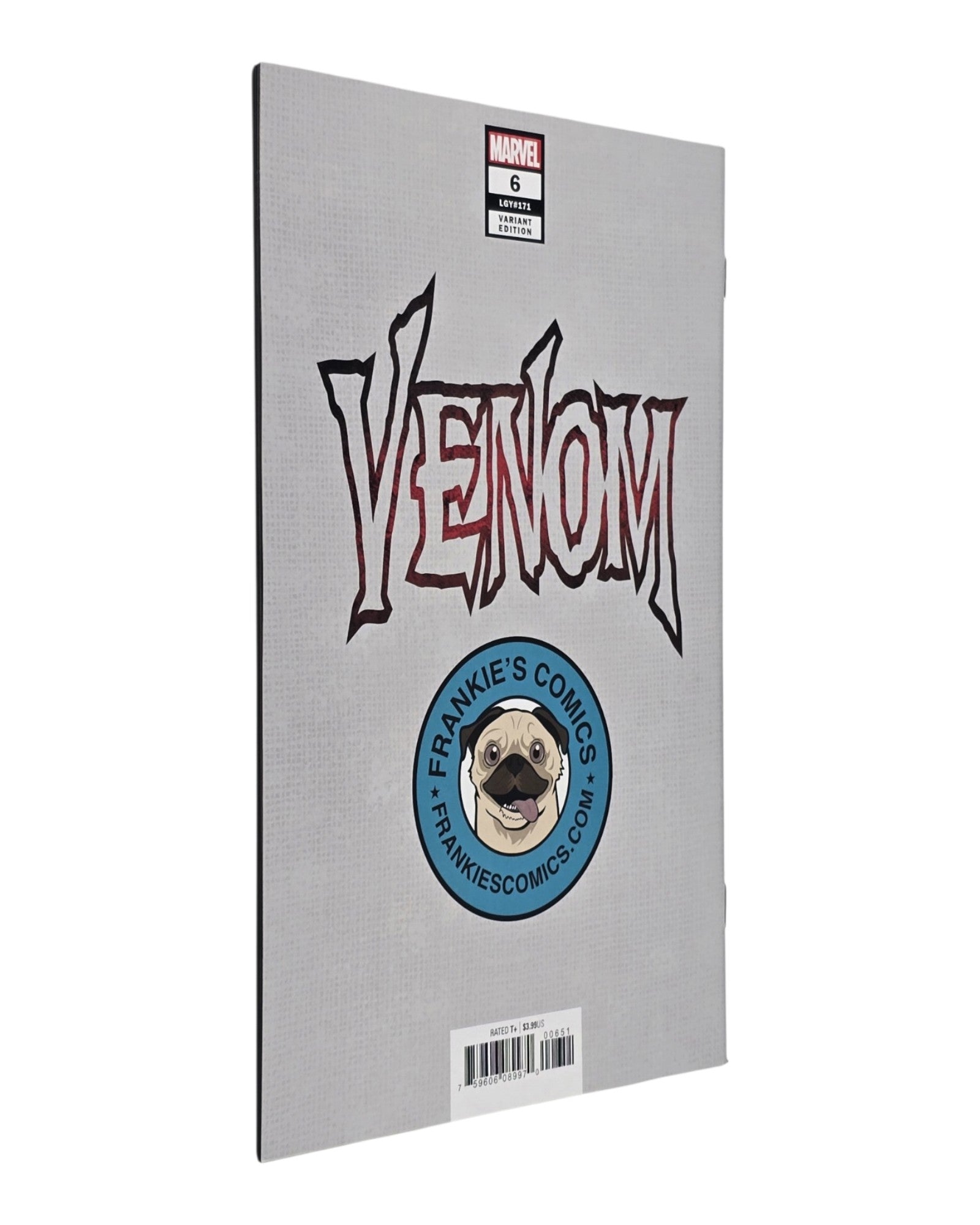 Venom Vol. 4 #6, Frankie's Comics Excl Virgin, Marvel '18 — back cover, fore edge