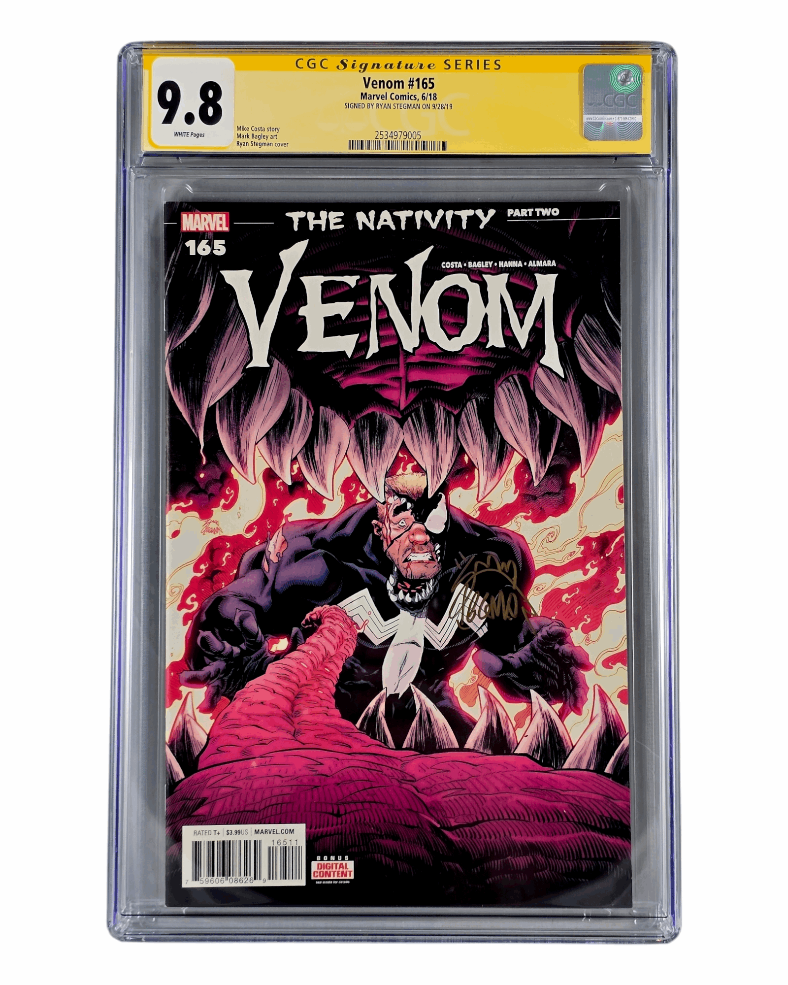Venom v3 #165A, Ryan Stegman Signed, CGC 9.8 (05), Marvel '18