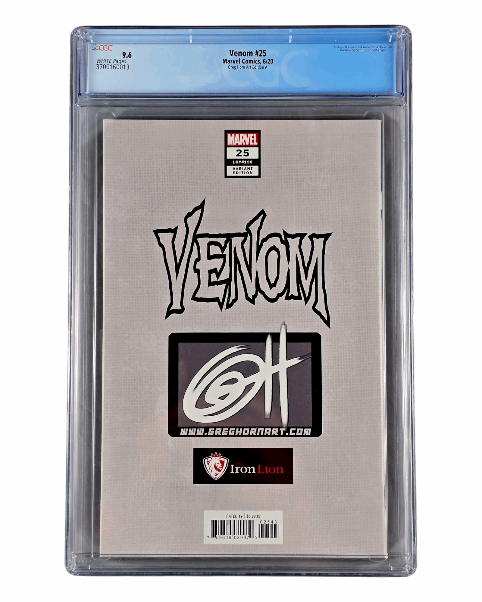 Venom v4 #25U Iron Lion Greg Horn Trade Dress Cover, CGC 9.6 (13), Marvel '21