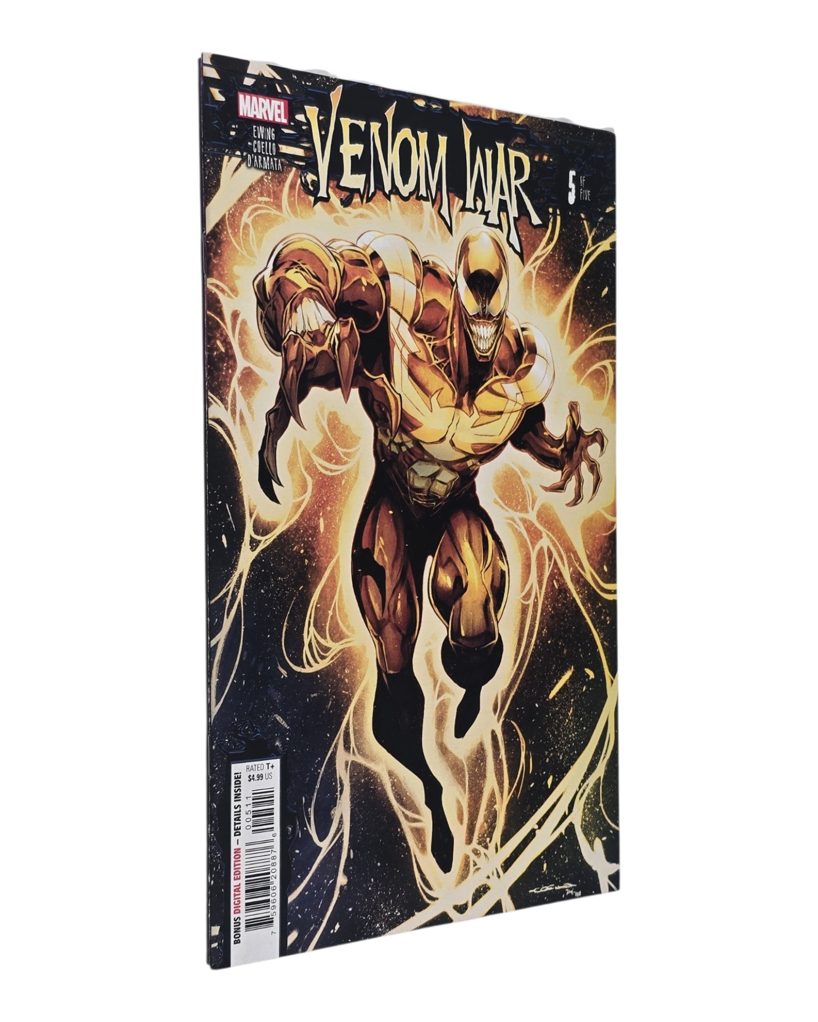 Venom War #5A, Iban Coello Cover, Marvel '24 — front cover, spine edge