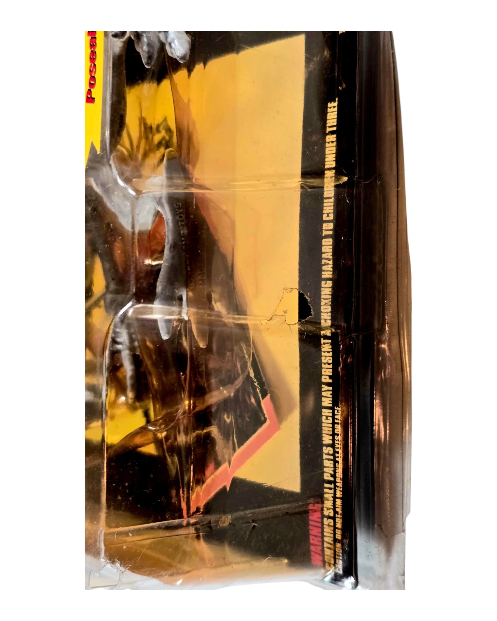 Packaging wear detail — Spawn Series 1 Violator, Orange Insert Card Variant, Todd Toys '94