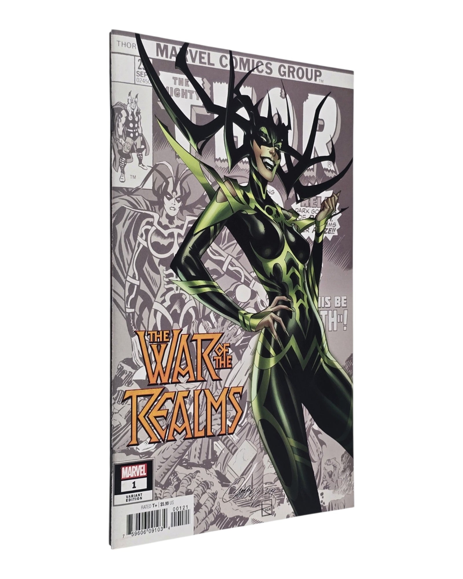 War of the Realms #1, Marvel '19 — front cover, spine edge