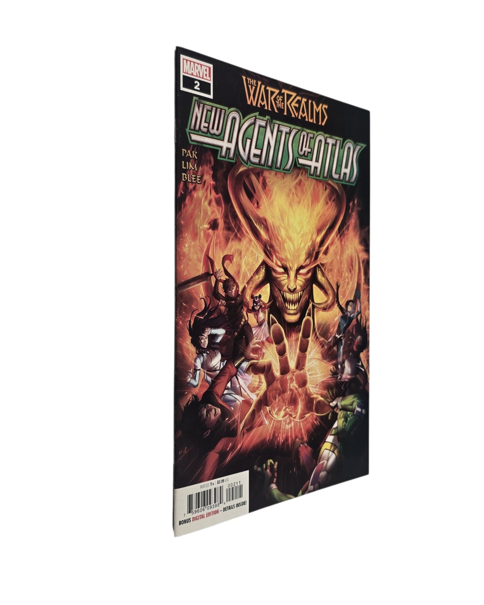 War of the Realms: New Agents of Atlas #1A, Billy Tan Cover, Marvel '19 — front cover, spine edge