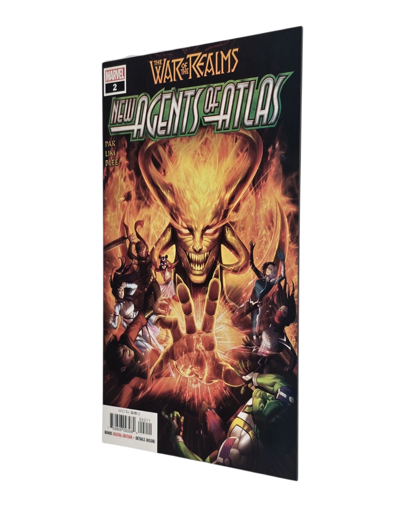 War of the Realms: New Agents of Atlas #2A, Woo Dae Shim Cover, Marvel '19 — front cover, fore edge
