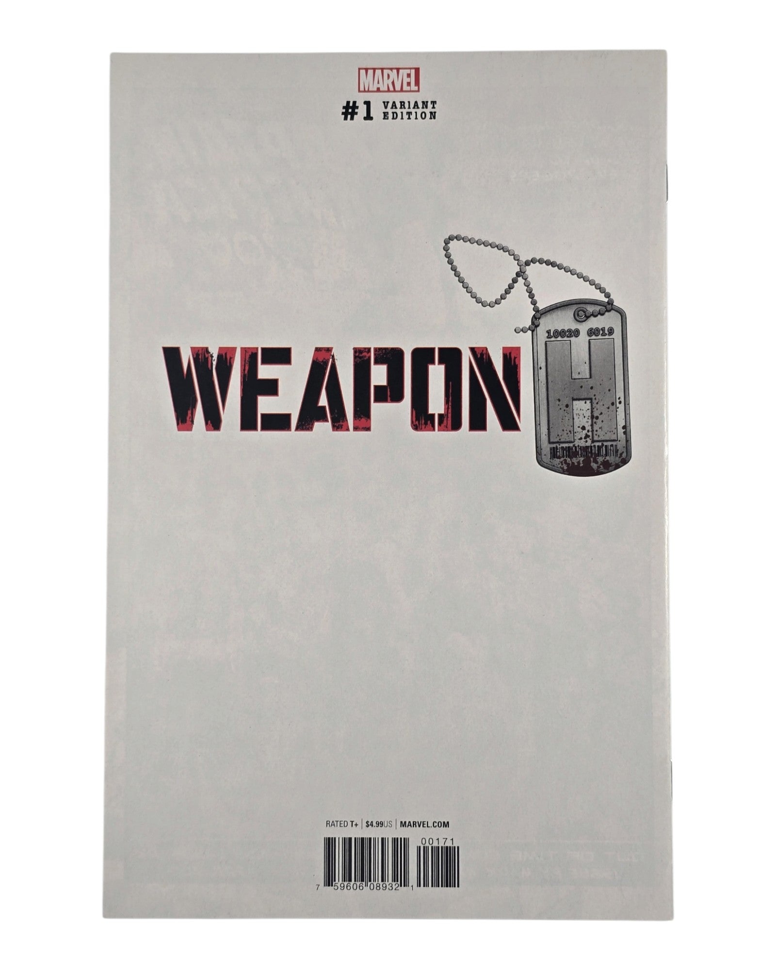 Weapon H #1 Variant, Marvel '18 — back of package