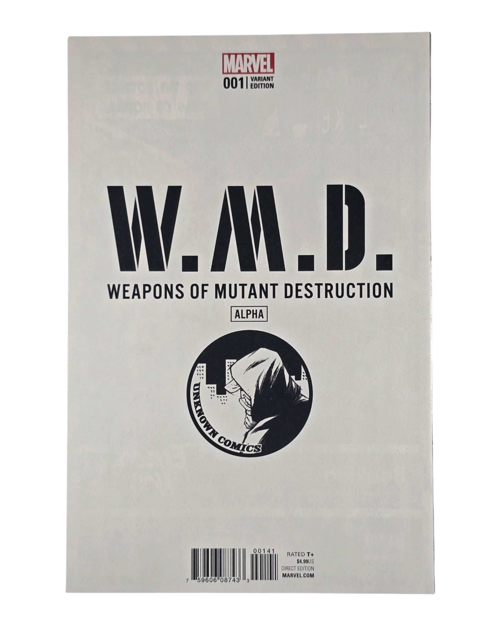 Weapons of Mutant Destruction Alpha #1, Unknown Comics Excl, Artgerm, Marvel '17 — back of package