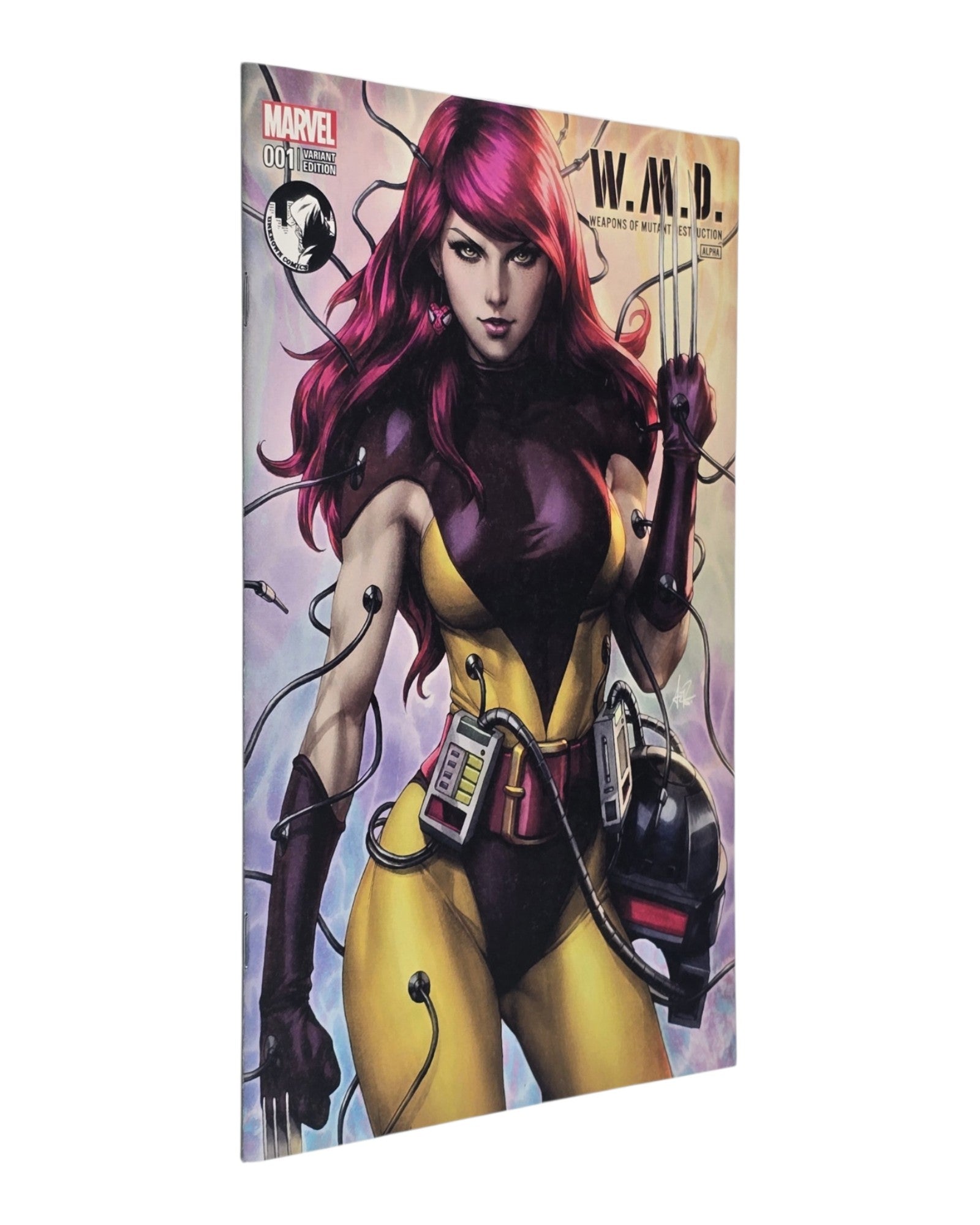 Weapons of Mutant Destruction Alpha #1, Unknown Comics Excl, Artgerm, Marvel '17 — front cover, spine edge