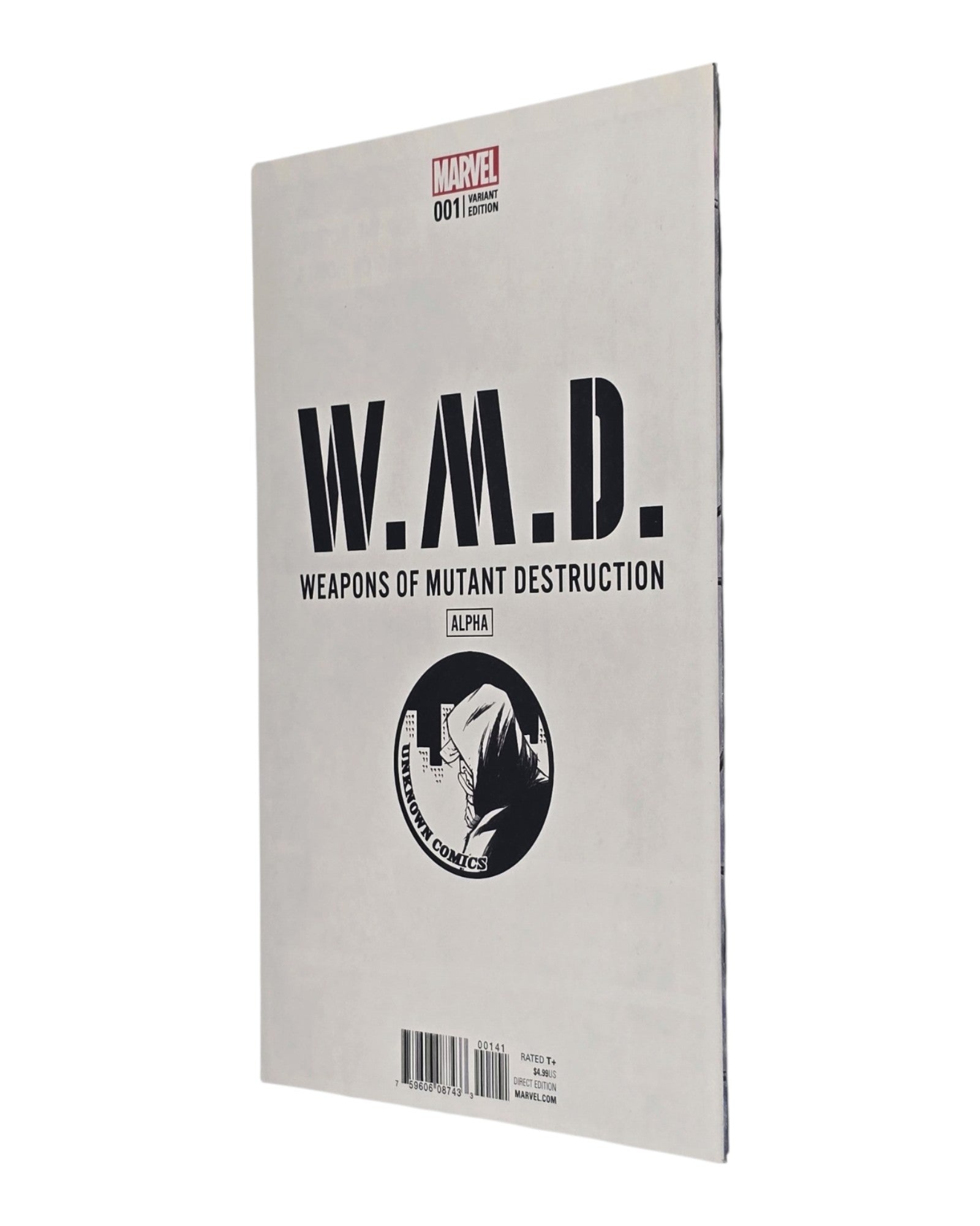 Weapons of Mutant Destruction Alpha #1, Unknown Comics Excl, Artgerm, Marvel '17 — back cover, spine edge