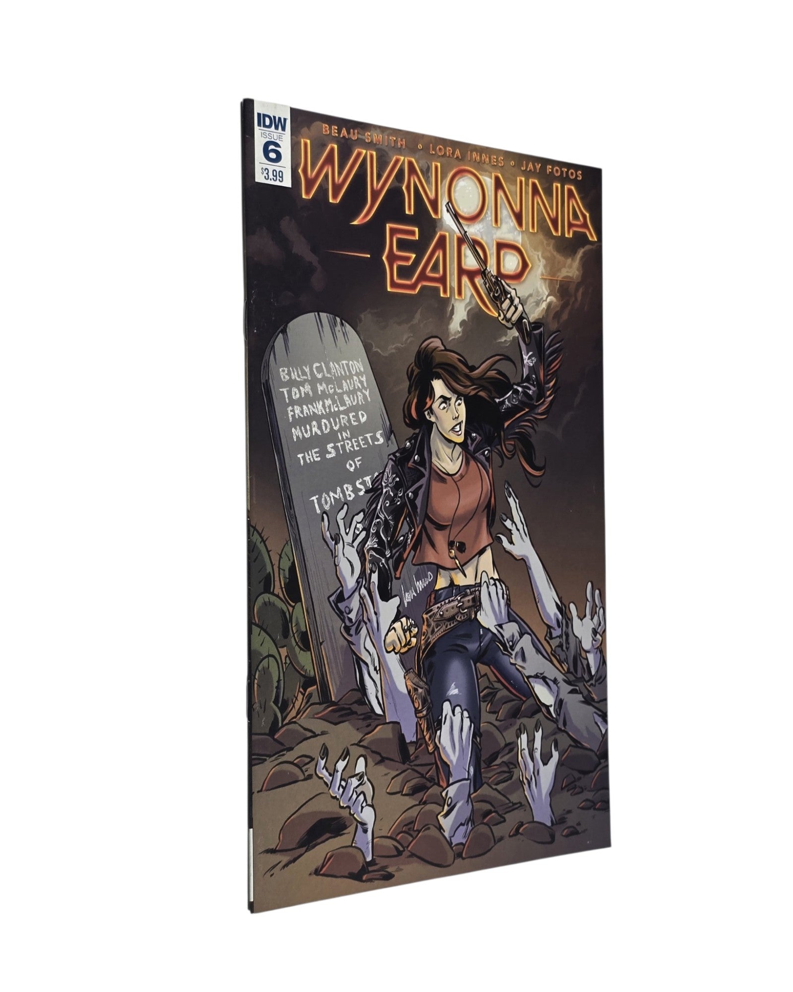 Wynonna Earp Vol. 2 #6A, Lora Innes Cover, IDW '16 — front cover, spine edge