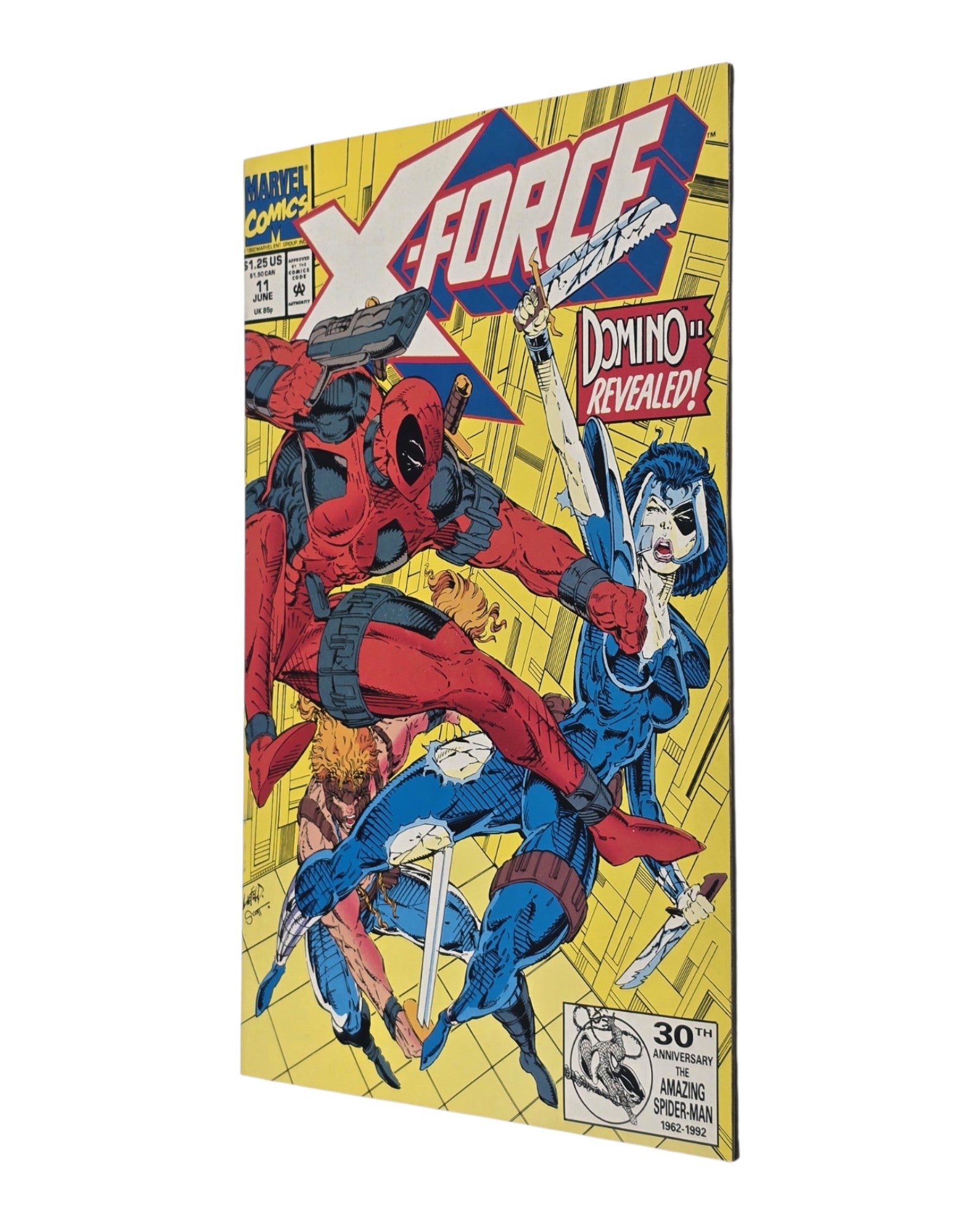 X-Force #11, 1st App. Domino, Marvel '92 — front cover, fore edge