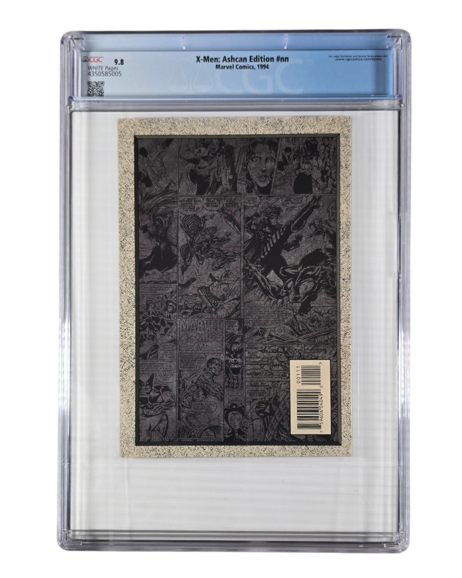 X-Men Ashcan Edition, CGC 9.8 (05), Marvel '94 — back of package
